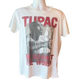 TAILGATE Tupac We Against The‎ World Short Sleeve Graphic Tee TShirt White Small